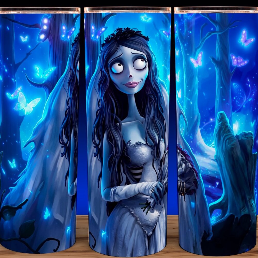 Emily Corpse Bride with Glowing Butterflies Cup Mug Tumbler 20oz